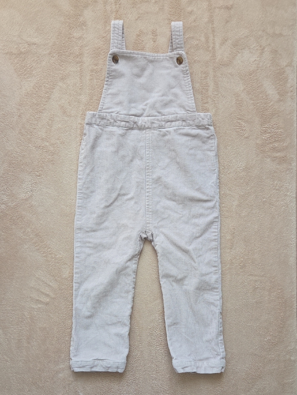 Quince Stretch Corduroy Overall Organic Cotton Macadamia Milk 3T